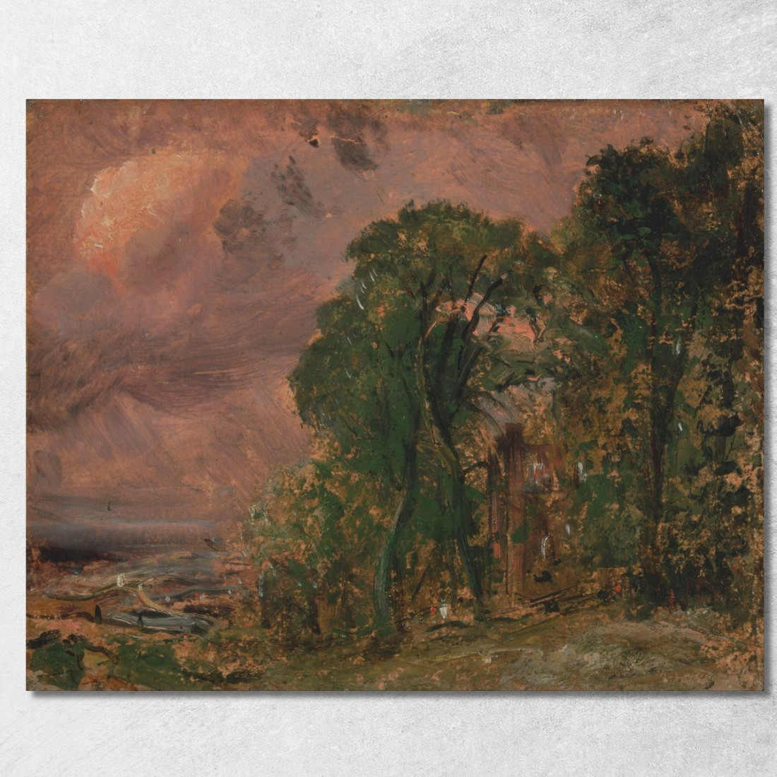 Una Vista Di Hampstead Con Tempo Tempestoso John Constable jcn8 quadro stampato su tela