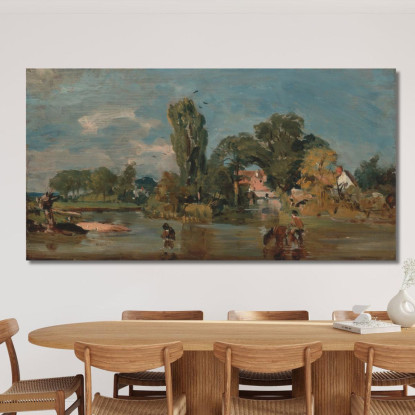 Mulino Di Flatford 2 John Constable jcn38 quadro stampato su tela