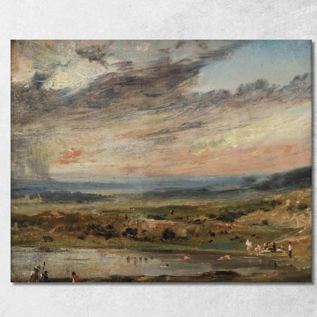 Hampstead Heath Con Stagno E Bagnanti John Constable jcn47 quadro stampato su tela