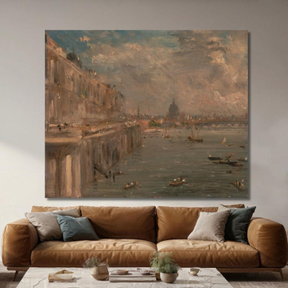 Somerset House Terrace Dal Ponte Di Waterloo John Constable jcn78 quadro stampato su tela
