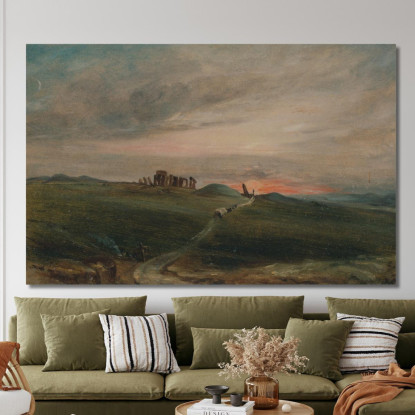 Stonehenge Al Tramonto John Constable jcn81 quadro stampato su tela
