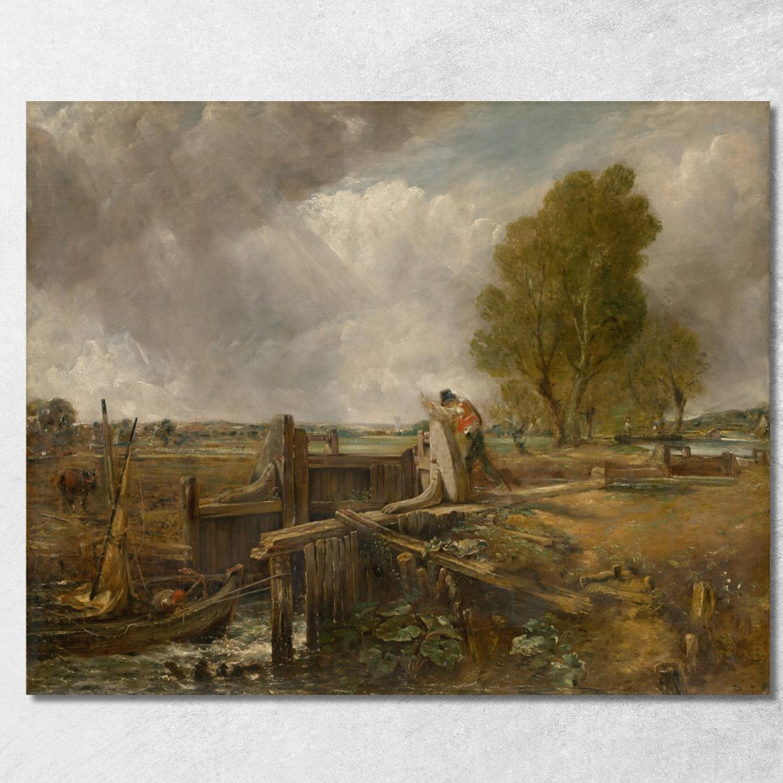 Studio Di Una Barca Che Passa Una Chiusa John Constable jcn83 quadro stampato su tela Studio Di Una Barca Che Passa Una Chiusa John Constable jcn83 quadro stampato su tela