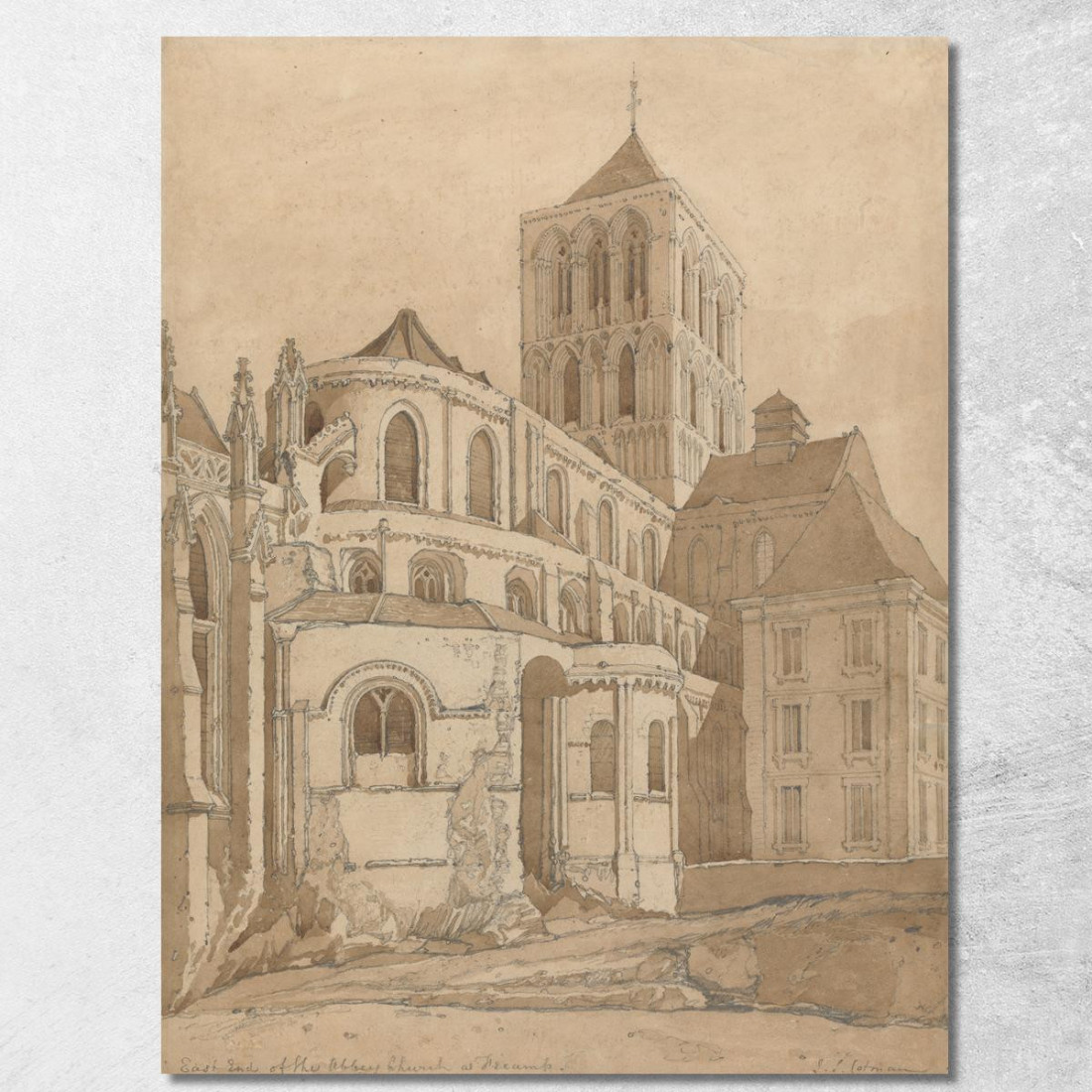 Chiesa Abbaziale A Fécamp Normandia John Sell Cotman jsc4 quadro stampato su tela Chiesa Abbaziale A Fécamp Normandia John Sell Cotman jsc4 quadro stampato su tela
