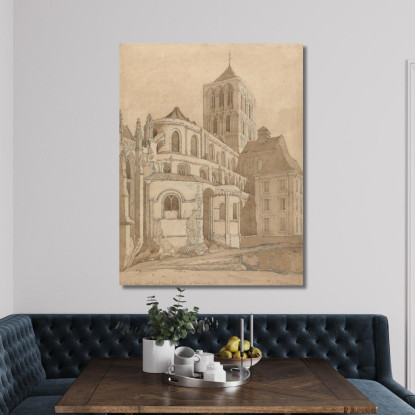 Chiesa Abbaziale A Fécamp Normandia John Sell Cotman jsc4 quadro stampato su tela