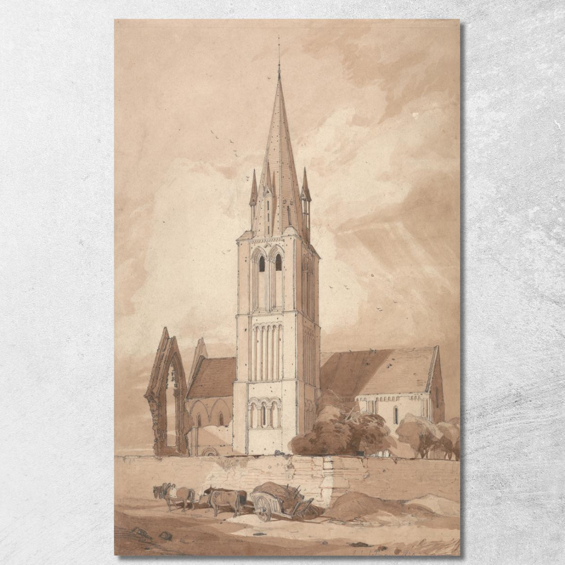 Chiesa Di Douvres Normandia John Sell Cotman jsc18 quadro stampato su tela Chiesa Di Douvres Normandia John Sell Cotman jsc18 quadro stampato su tela