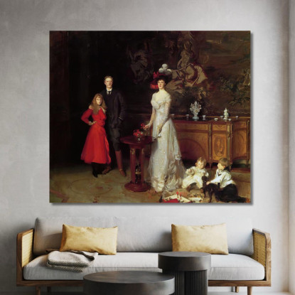Sir George Sitwell Lady Ida Sitwell E Famiglia John Singer Sargent jss275 quadro stampato su tela