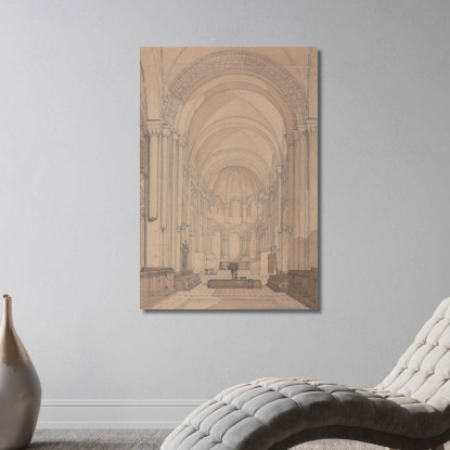 Estremità Est Della Chiesa Abbaziale Di Saint-Georges De Boscherville Vicino A Rouen Normandia John Sell Cotman jsc22 quadro st