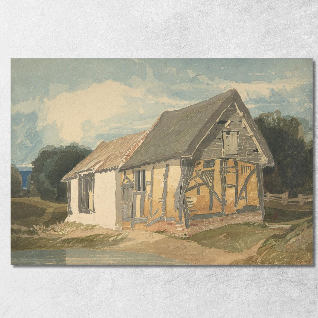 Edificio Agricolo Vicino A Uno Stagno John Sell Cotman jsc26 quadro stampato su tela Edificio Agricolo Vicino A Uno Stagno John Sell Cotman jsc26 quadro stampato su tela