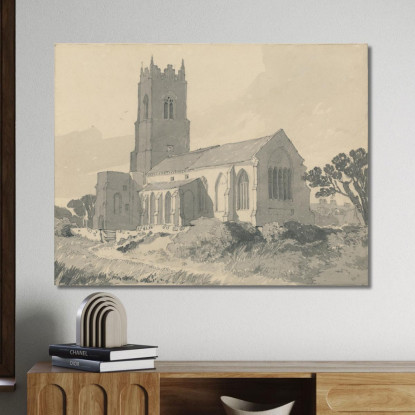 Chiesa Di Ingham Norfolk John Sell Cotman jsc31 quadro stampato su tela