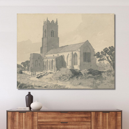 Chiesa Di Ingham Norfolk John Sell Cotman jsc31 quadro stampato su tela