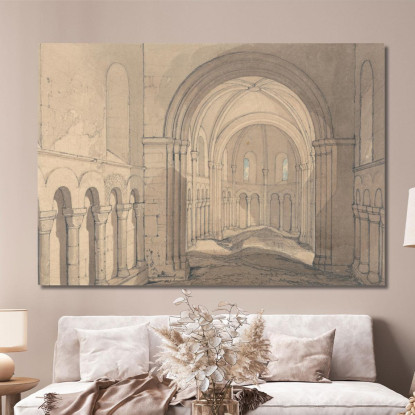 Interno Della Cappella Di Saint Julien Vicino A Rouen Normandia John Sell Cotman jsc34 quadro stampato su tela
