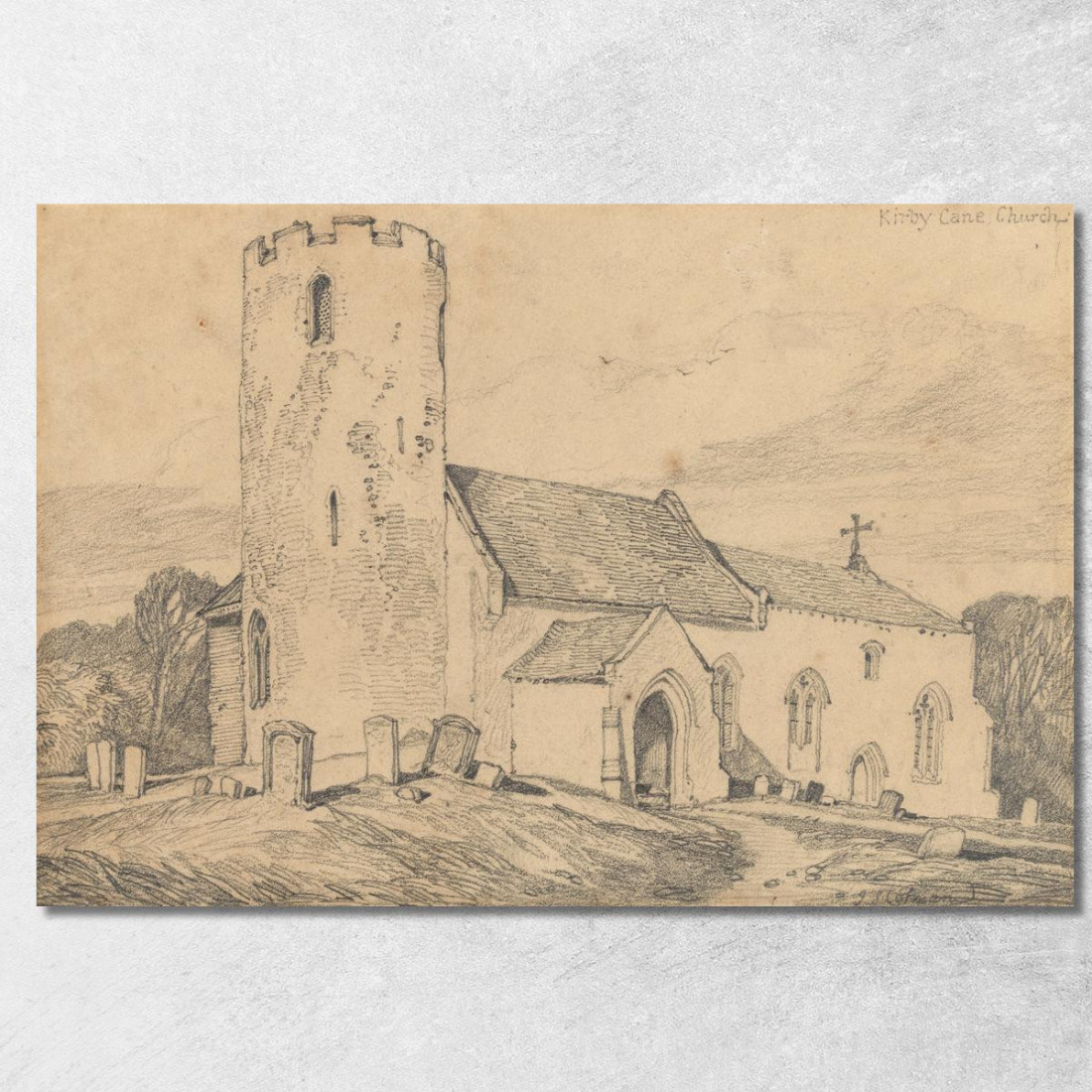 Chiesa Di Kirby Cane Suffolk John Sell Cotman jsc35 quadro stampato su tela Chiesa Di Kirby Cane Suffolk John Sell Cotman jsc35 quadro stampato su tela