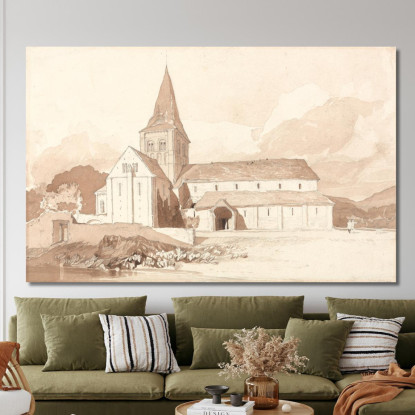 Notre Dame Sur L'Eau A Domfront Normandia John Sell Cotman jsc43 quadro stampato su tela