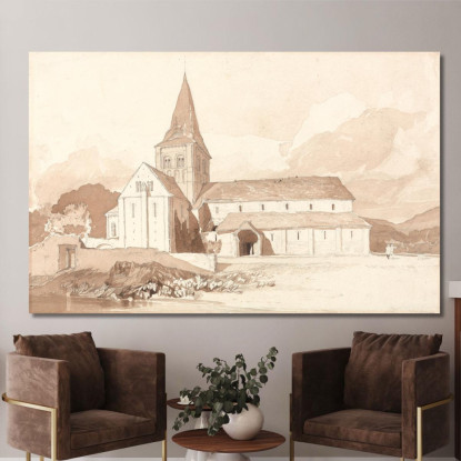 Notre Dame Sur L'Eau A Domfront Normandia John Sell Cotman jsc43 quadro stampato su tela
