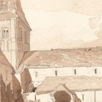 Notre Dame Sur L'Eau A Domfront Normandia John Sell Cotman jsc43 quadro stampato su tela