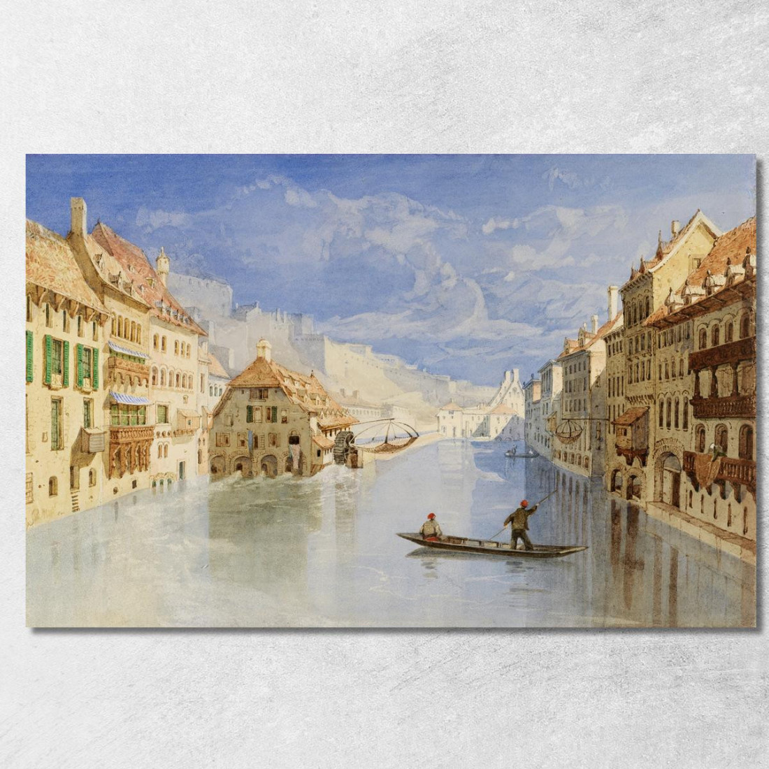 La Cittadella Sopra Namur Belgio Dal Fiume Sambre John Sell Cotman jsc56 quadro stampato su tela La Cittadella Sopra Namur Belgio Dal Fiume Sambre John Sell Cotman jsc56 quadro stampato su tela