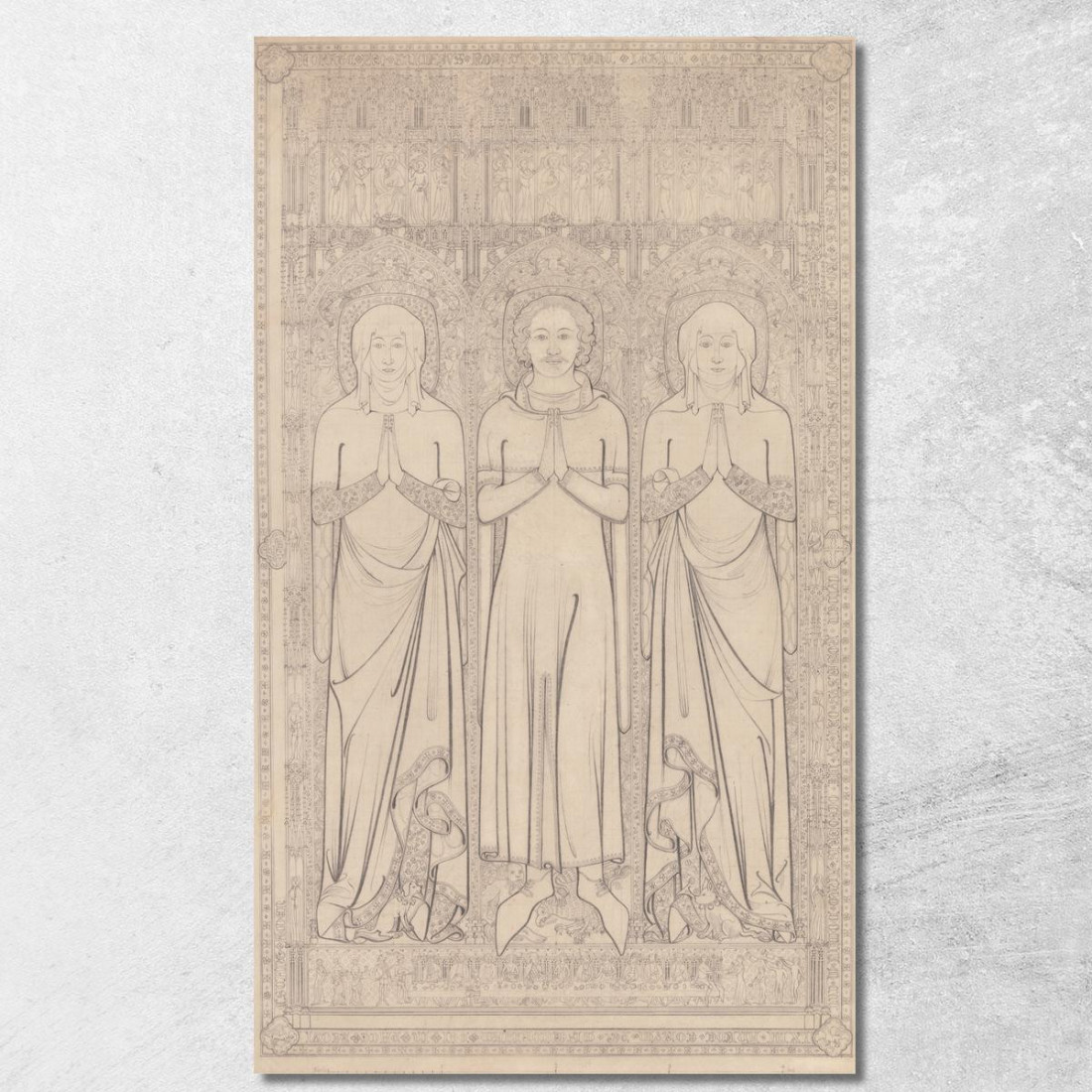 Lastra Sepolcrale Di Robert Braunche E Delle Sue Due Mogli Nella Chiesa Di Santa Margherita A Lynn Norfolk 1364 John Sell Cotma Lastra Sepolcrale Di Robert Braunche E Delle Sue Due Mogli Nella Chiesa Di Santa Margherita A Lynn Norfolk 1364 John Sell Cotma