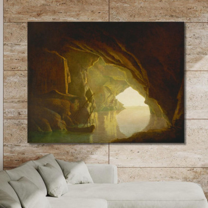 Una Grotta Nel Golfo Di Salerno Al Tramonto Joseph Wright of Derby jwd2 quadro stampato su tela