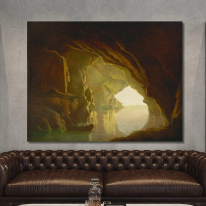 Una Grotta Nel Golfo Di Salerno Al Tramonto Joseph Wright of Derby jwd2 quadro stampato su tela