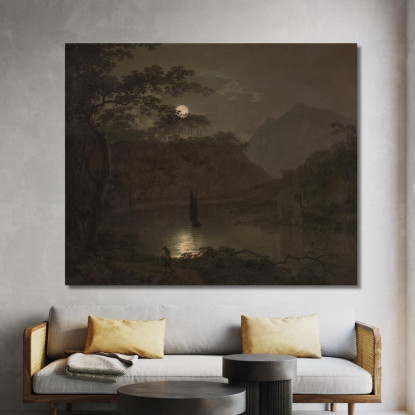 Un Lago Al Chiaro Di Luna Joseph Wright of Derby jwd3 quadro stampato su tela