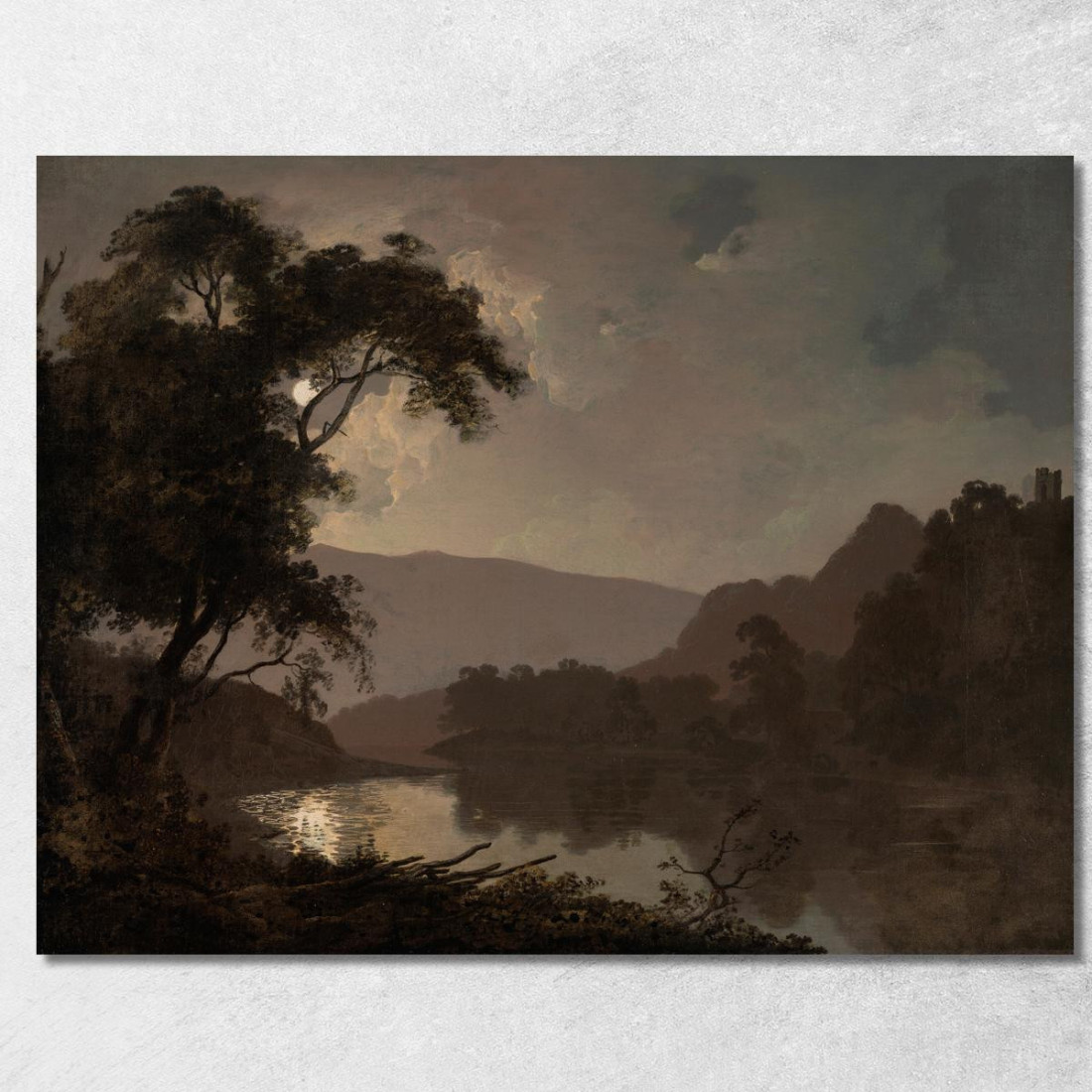 Un Paesaggio Al Chiaro Di Luna Joseph Wright of Derby jwd4 quadro stampato su tela Un Paesaggio Al Chiaro Di Luna Joseph Wright of Derby jwd4 quadro stampato su tela