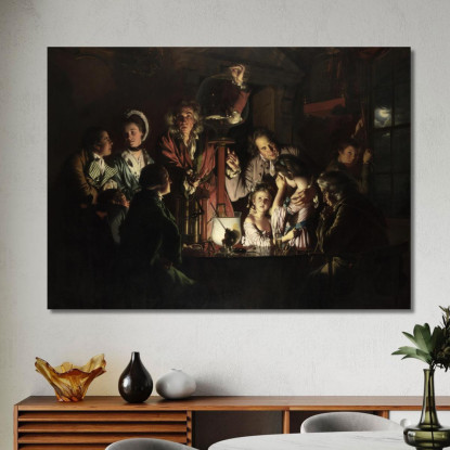 Un Esperimento Su Un Uccello Nella Pompa Pneumatica Joseph Wright of Derby jwd7 quadro stampato su tela
