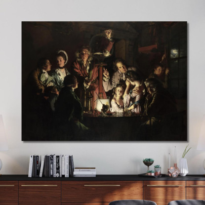 Un Esperimento Su Un Uccello Nella Pompa Pneumatica Joseph Wright of Derby jwd7 quadro stampato su tela
