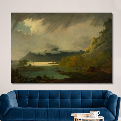 Derwent Water Con Skiddaw In Lontananza Joseph Wright of Derby jwd11 quadro stampato su tela