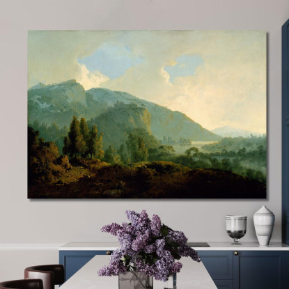 Paesaggio Italiano Con Montagne E Un Fiume Joseph Wright of Derby jwd20 quadro stampato su tela