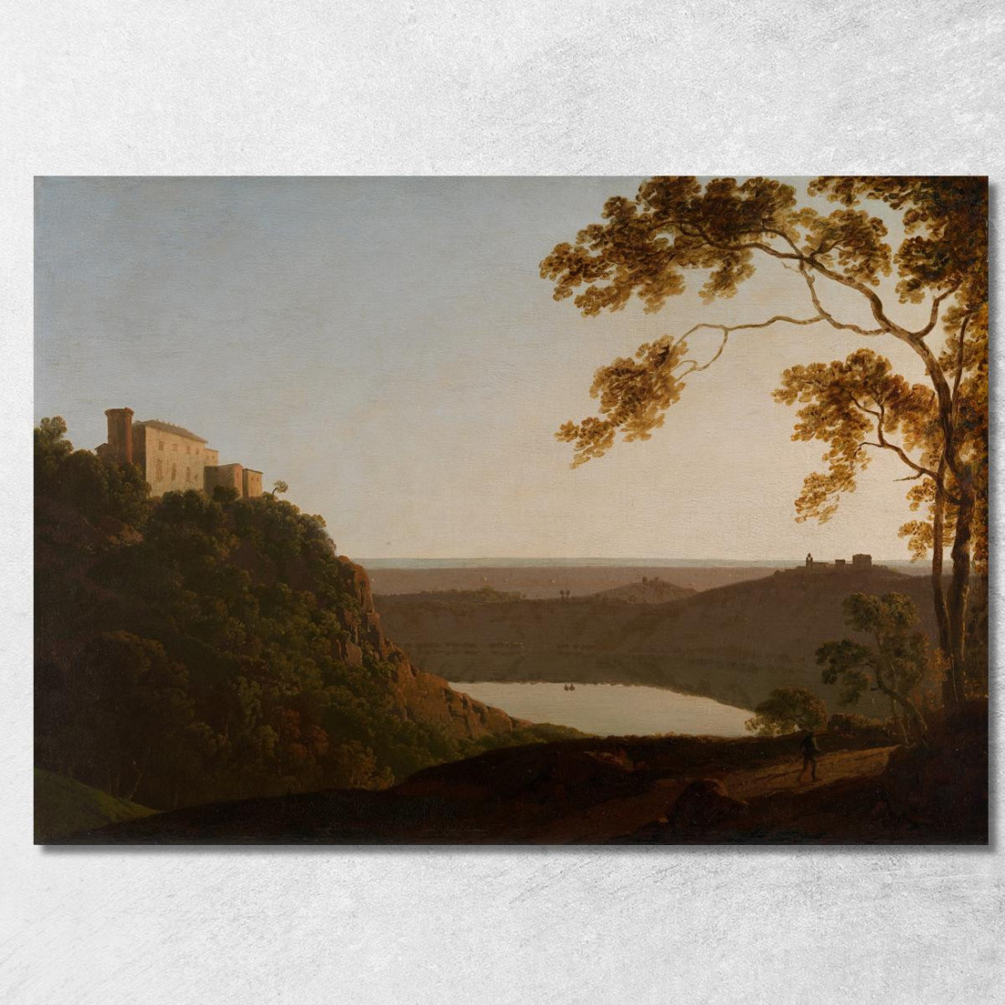 Lago Di Nemi Al Tramonto Joseph Wright of Derby jwd23 quadro stampato su tela Lago Di Nemi Al Tramonto Joseph Wright of Derby jwd23 quadro stampato su tela