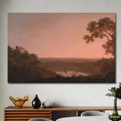 Lago Di Nemi Joseph Wright of Derby jwd24 quadro stampato su tela