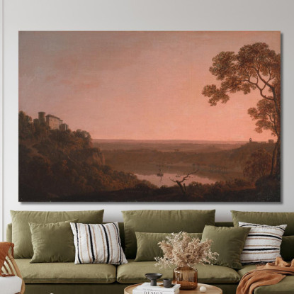 Lago Di Nemi Joseph Wright of Derby jwd24 quadro stampato su tela
