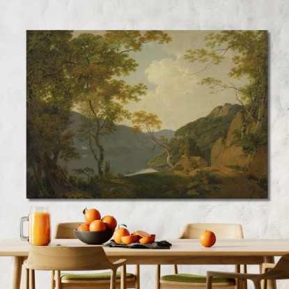 Scena Lacustre Joseph Wright of Derby jwd25 quadro stampato su tela