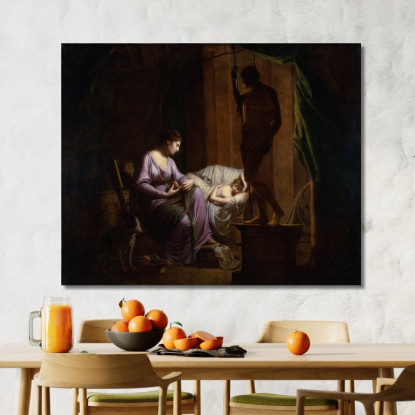 Penelope Che Disfa La Sua Tela Joseph Wright of Derby jwd30 quadro stampato su tela
