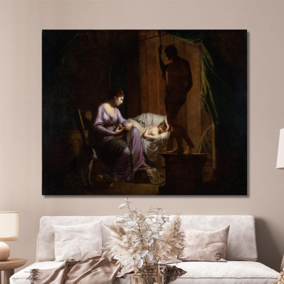 Penelope Che Disfa La Sua Tela Joseph Wright of Derby jwd30 quadro stampato su tela