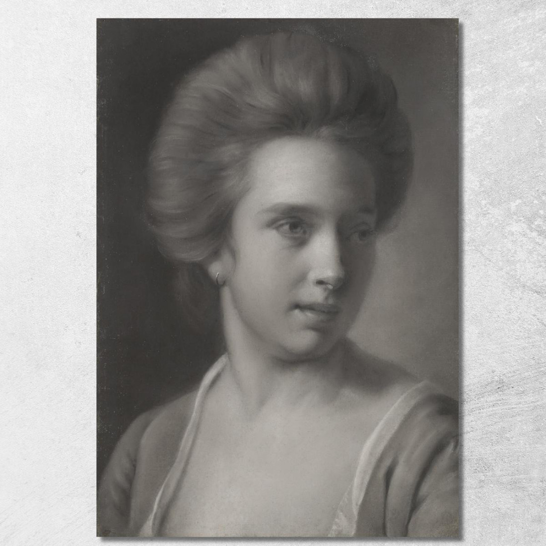 Ritratto Di Una Donna Con La Testa Rivolta A Destra E Un Orecchino Joseph Wright of Derby jwd37 quadro stampato su tela Ritratto Di Una Donna Con La Testa Rivolta A Destra E Un Orecchino Joseph Wright of Derby jwd37 quadro stampato su tela