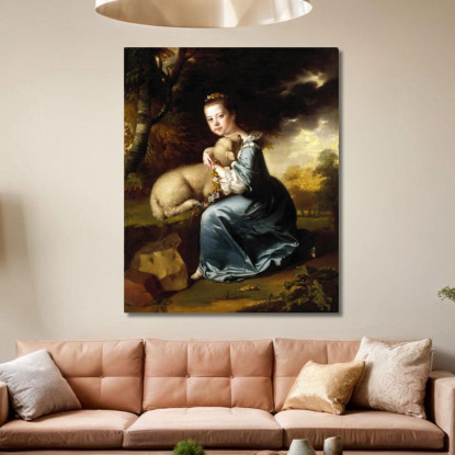 Ritratto Di Miss Frances Warren Joseph Wright of Derby jwd45 quadro stampato su tela
