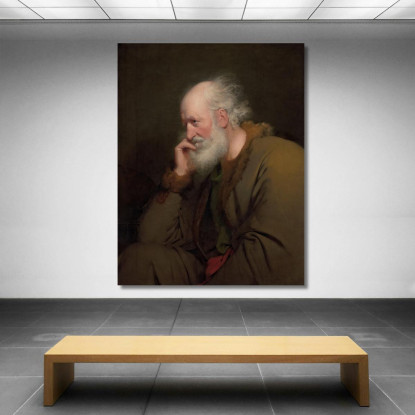 Studio Di Un Vecchio Joseph Wright of Derby jwd56 quadro stampato su tela