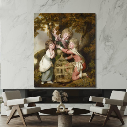 I Bambini Synnot Joseph Wright of Derby jwd63 quadro stampato su tela
