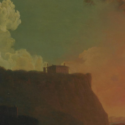 Il Vesuvio Visto Da Posillipo Joseph Wright of Derby jwd64 quadro stampato su tela
