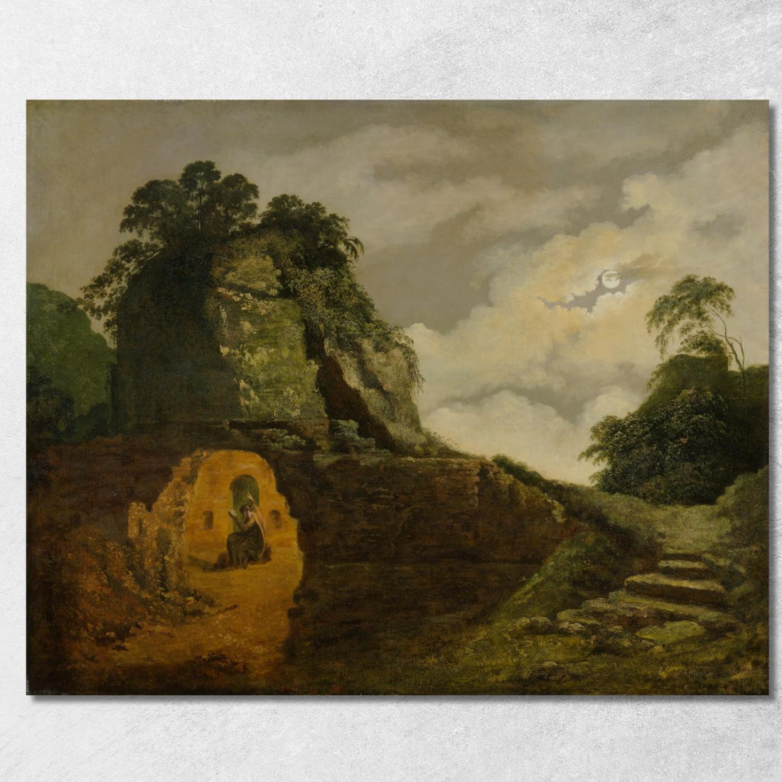 La Tomba Di Virgilio Al Chiaro Di Luna Con Silio Italico Joseph Wright of Derby jwd67 quadro stampato su tela La Tomba Di Virgilio Al Chiaro Di Luna Con Silio Italico Joseph Wright of Derby jwd67 quadro stampato su tela