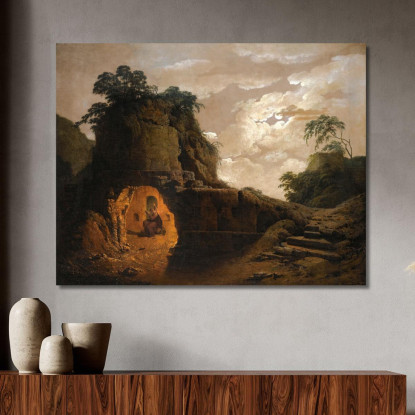 La Tomba Di Virgilio Al Chiaro Di Luna Joseph Wright of Derby jwd68 quadro stampato su tela