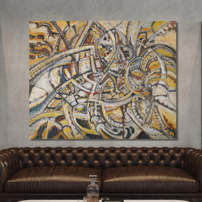 Composizione Futurista Jules Schmalzigaug jsh8 quadro stampato su tela
