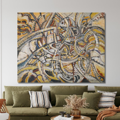 Composizione Futurista Jules Schmalzigaug jsh8 quadro stampato su tela