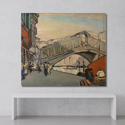 Il Ponte Di Rialto A Venezia Jules Schmalzigaug jsh22 quadro stampato su tela