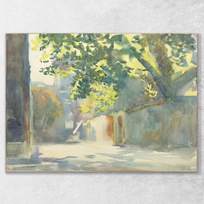 Parete Illuminata Dal Sole Sotto Un Albero John Singer Sargent jss296 quadro stampato su tela