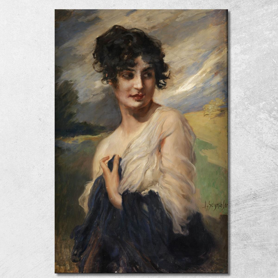 Ritratto Di Una Signora Leopold Schmutzler lsc7 quadro stampato su tela Ritratto Di Una Signora Leopold Schmutzler lsc7 quadro stampato su tela