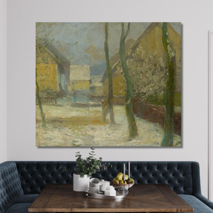 Cortile Dell'Artista A Slanec In Inverno Ľudovít Čordák lco4 quadro stampato su tela