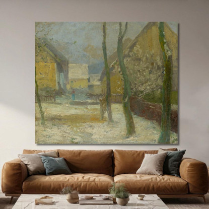 Cortile Dell'Artista A Slanec In Inverno Ľudovít Čordák lco4 quadro stampato su tela