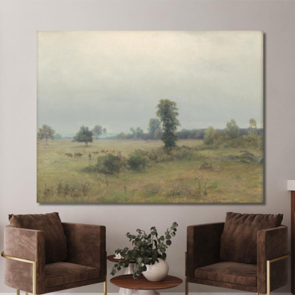 Paesaggio Con Mucche Al Pascolo Ľudovít Čordák lco41 quadro stampato su tela